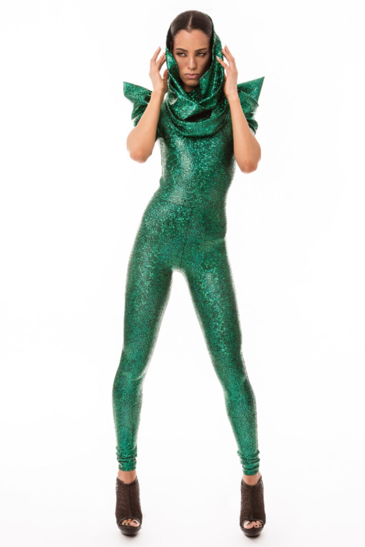 Holographic Green Catsuit | Rave Festival Costume