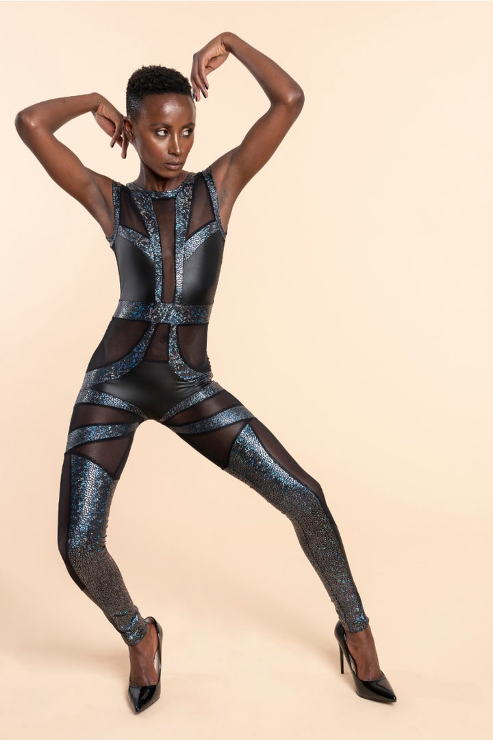 Black Luxury Designer Catsuit | Stage Costume 