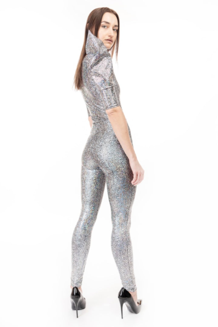 Futuristic Silver Catsuit | Glam Rock Stage Costume
