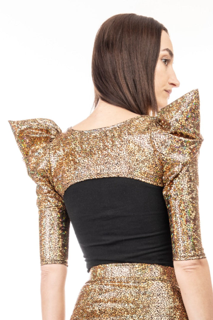 Gold Mini Bolero | Futuristic Fashion Top
