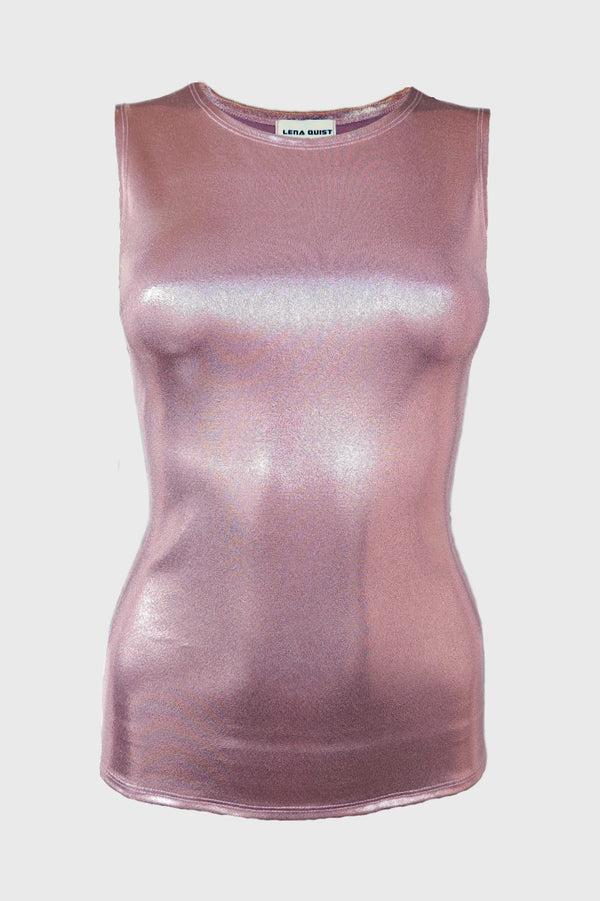 Dusky Pink Metallic Tank Top