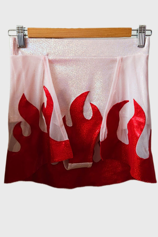 Candy Flames High Waist Cheeky Hotpants w. Mini Train