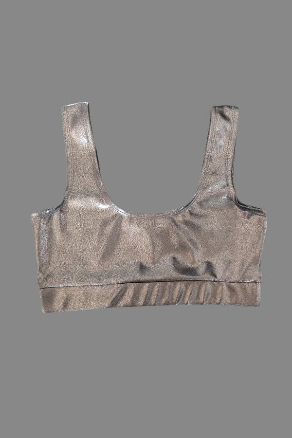 Mini Crop Top, Gun Metal