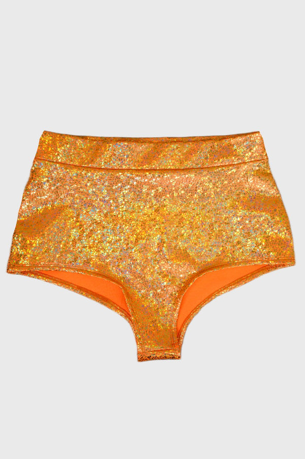 High Waist Hotpants, Gold/Orange