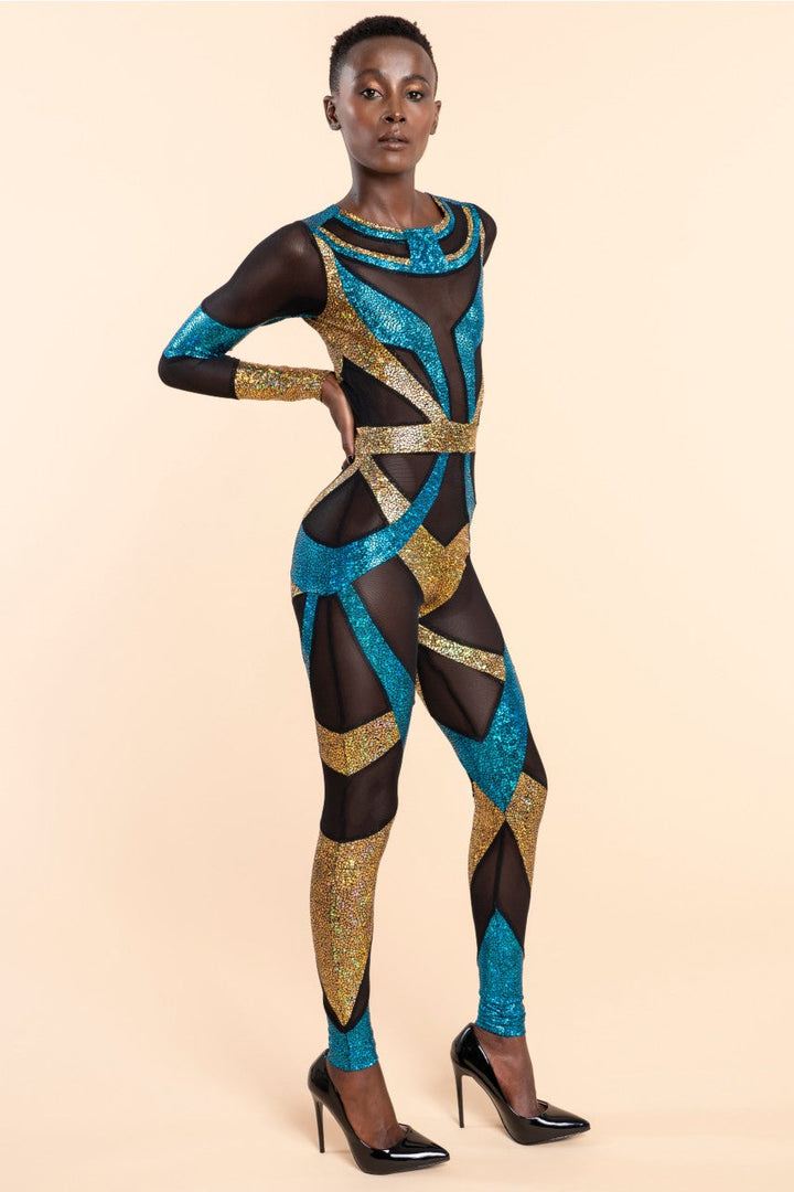 Egyptian Goddess Dance Costume | Luxury Designer Catsuit