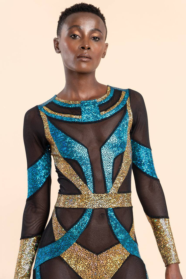 Egyptian Goddess Dance Costume | Luxury Designer Catsuit