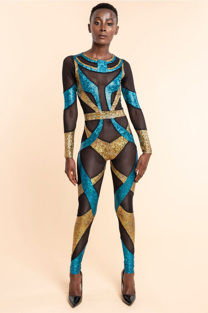 Egyptian Goddess Dance Costume | Luxury Designer Catsuit
