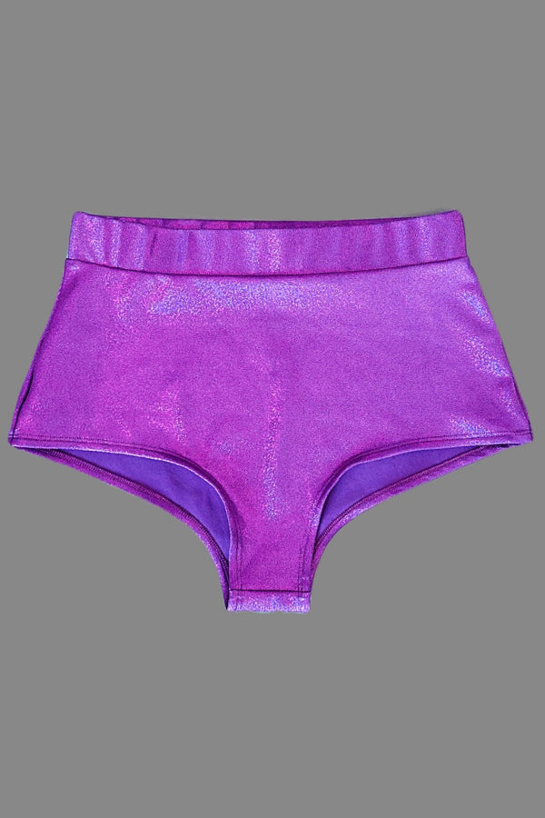 High Waist Hotpants, Purple Holographic