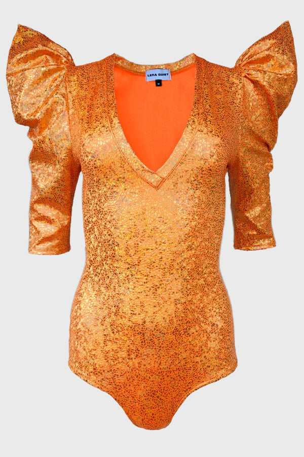 Signature Bodysuit, Orange/Gold