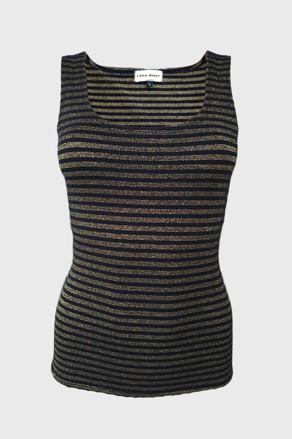 Gold/Black Striped Tank Top