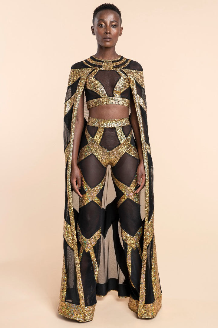 Egyptian Goddess Cape Top | Couture Stage Costume