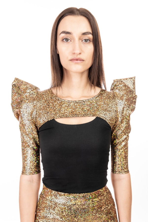 Gold Mini Bolero | Futuristic Fashion Top