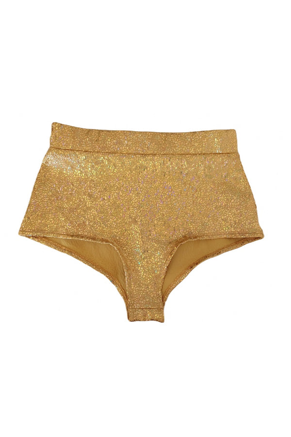 High Waist Hotpants, Gold/Gold