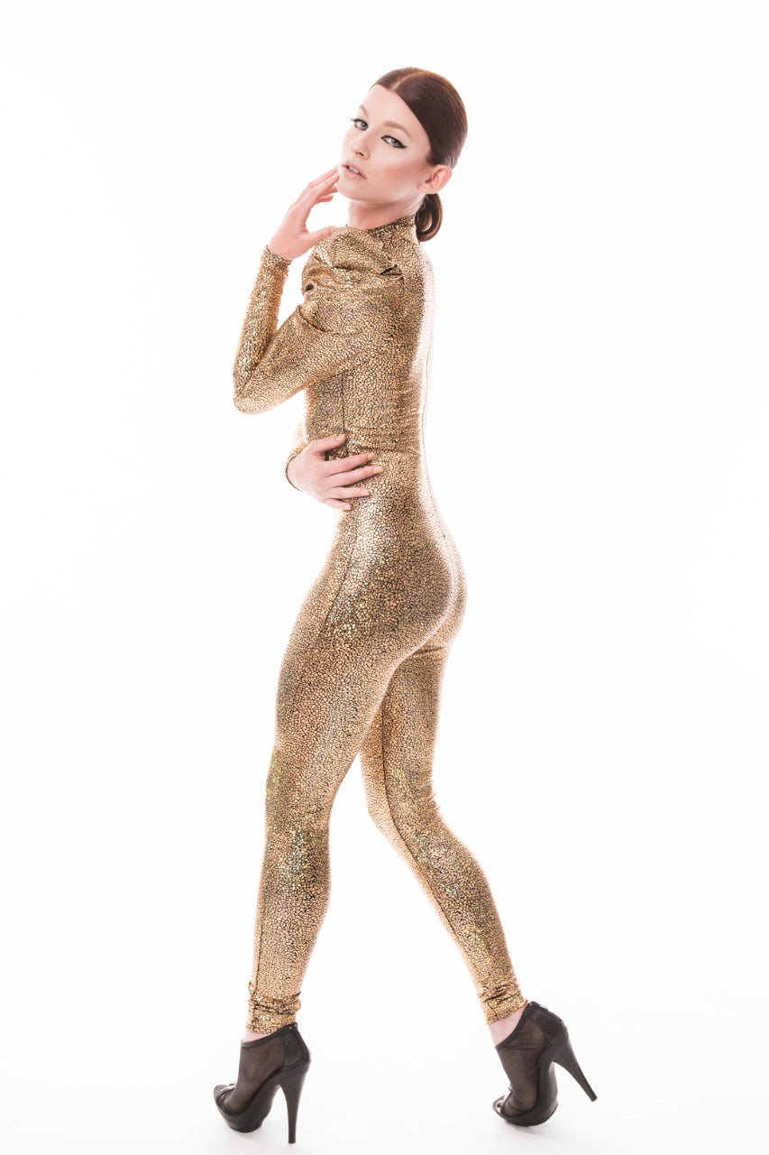 Signature Long Sleeve Catsuit, Gold