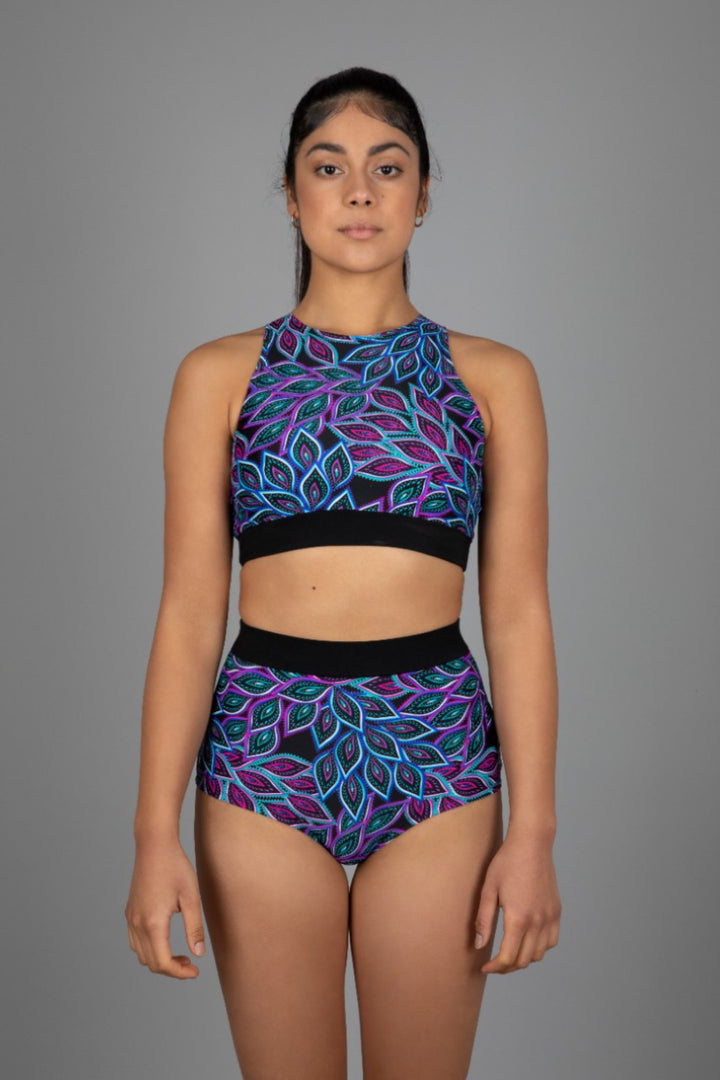 Peacock Feather Print Yoga Set | Matching Set