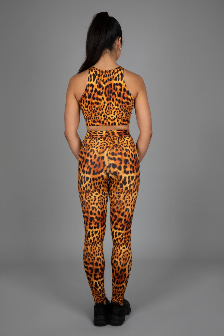 Matching Set Leopard Print | Crop Top & High Waist Leggings Yoga Set