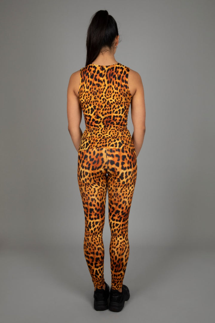 Luxury Yoga Set | Cheetah Print Tank Top & High Waist Leggings