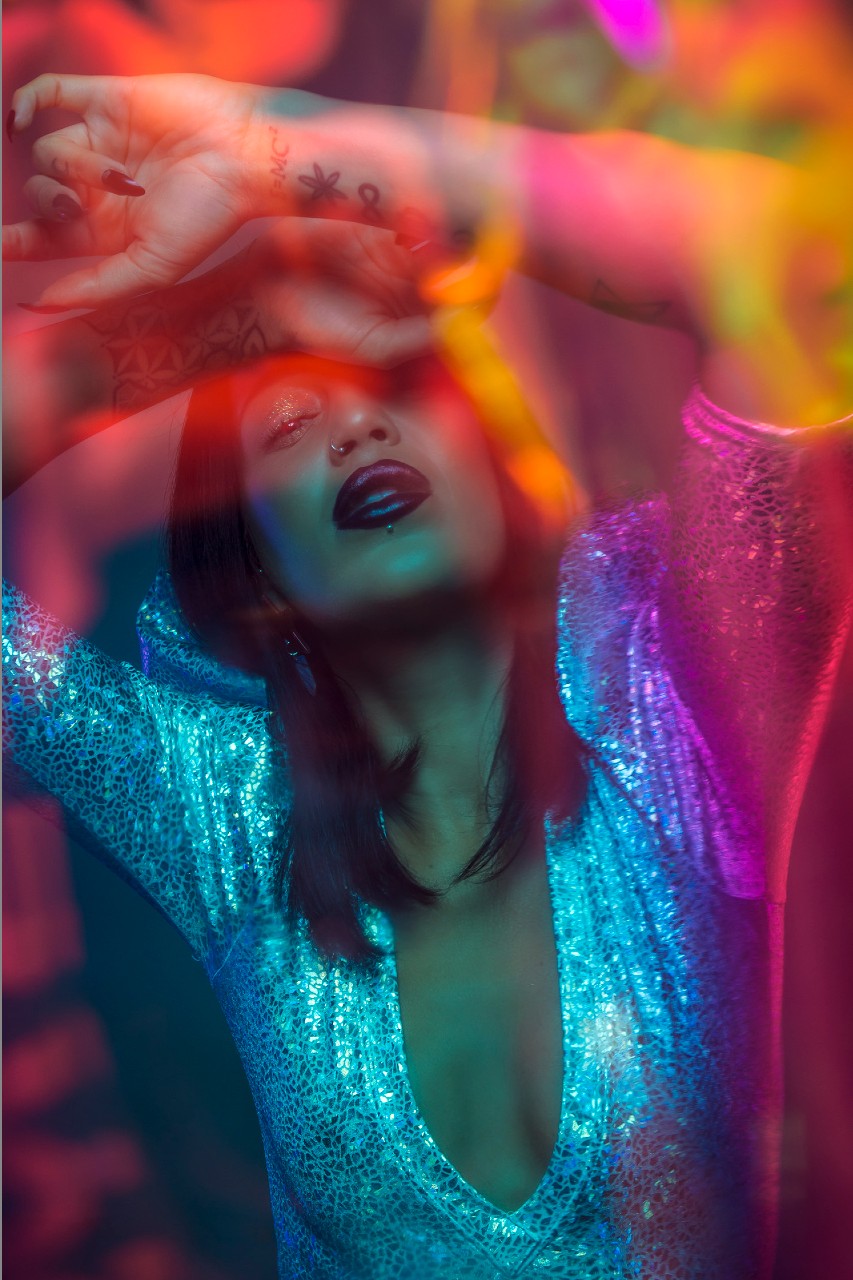 White & Silver Holographic Bodysuit | Futuristic Rave Leotard 