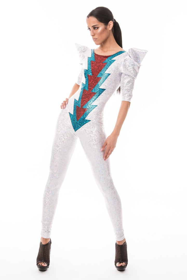 David Bowie Costume | Ziggy Stardust Lightning Bolt Catsuit